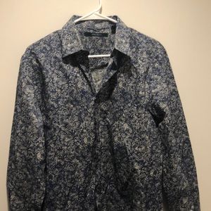 Perry Ellis Patterned Dress Shirt Medium